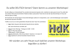 Du willst DEUTSCH lernen? Dann komm zu unseren Workshops!