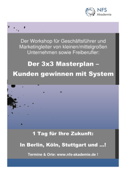 Der 3x3 Masterplan – Kunden gewinnen mit System