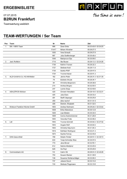 ERGEBNISLISTE B2RUN Frankfurt TEAM