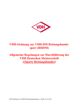 VDH-Ordnung zur VDH-DM Rettungshundesport [PDF: 153,6 KB]