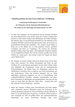 Zukunft gestalten aus dem Geist erfahrener Versöhnung