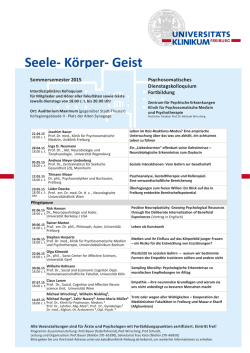 Seele- K&ouml;rper- Geist - Universit&auml;tsklinikum Freiburg