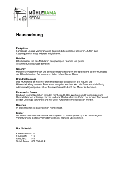 Hausordnung - M&uuml;hlerama Seon
