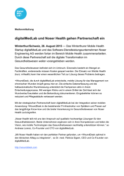 digitalMedLab und Noser Health gehen Partnerschaft ein