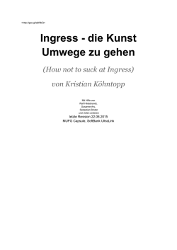 Ingress - die Kunst Umwege zu gehen