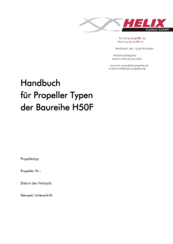 Handbuch f&uuml;r Propeller Typen der Baureihe H50F