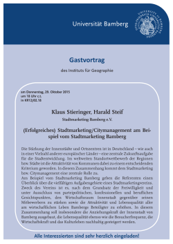 Vortrag von Stieringer & Steif (Stadtmarketing Bamberg e.V.)