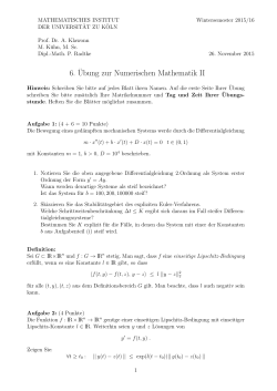 6.¨Ubung zur Numerischen Mathematik II