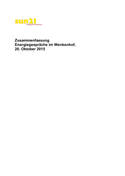 Zusammenfassung und Input für Regierungen BS / BL / Lörrach / St