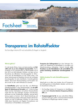 Factsheet Transparenz im Rohstoffsektor