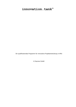 Ein qualifizierendes Programm f&uuml;r innovative