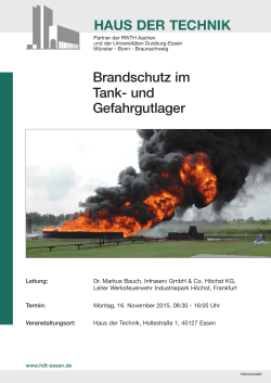 HAUS DER TECHNIK Brandschutz im Tank- und
