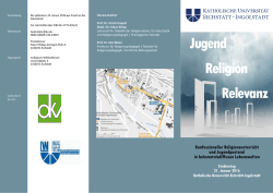 Jugend Religion Relevanz - Katholische Universit&auml;t Eichst&auml;tt