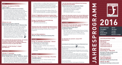 Jahresprogramm 2016