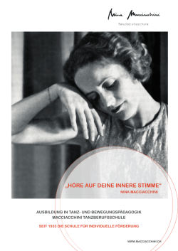 h&ouml;re auf deine innere stimme - Tanzberufsschule Macciacchini