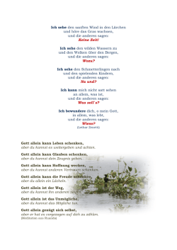 Ich sehe den sanften Wind in den L&auml;rchen und h&ouml;re das Gras