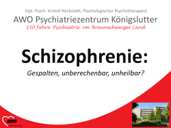 Schizophrenie - gespalten, unberechenbar unheilbar?