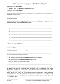 Wohnungsgeberbescheinigung nach &sect; 19 des