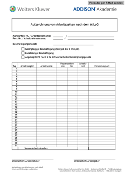 Aufzeichnung von Arbeitszeiten nach dem MiLoG