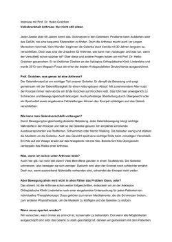 Interview mit Prof. Dr. Heiko Graichen Volkskrankheit
