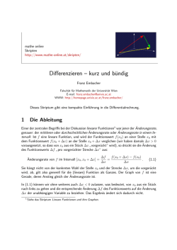 Differenzieren &ndash; kurz und b&uuml;ndig