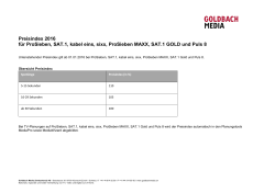 Preisindex 2016 für ProSieben, SAT.1, kabel eins, sixx, ProSieben
