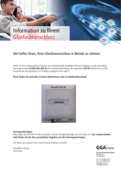 Information zu Ihrem Glasfaseranschluss