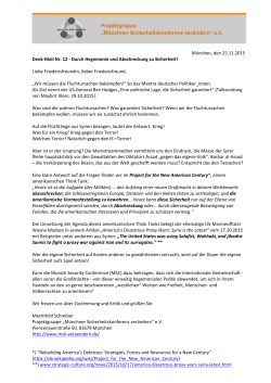 Denk-Mail Nr. 12 vom 25.11.2015 - Münchner Sicherheitskonferenz