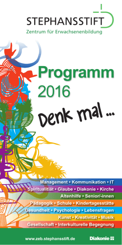 Programm 2016 - Stephansstift
