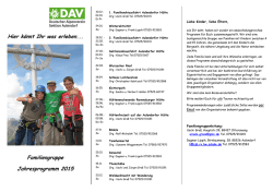 Hier k&ouml;nnt Ihr was erleben... Familiengruppe Jahresprogramm 2015