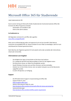 Microsoft Office 365 f&uuml;r Studierende