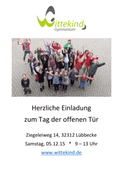 Herzliche Einladung zum Tag der offenen T&uuml;r