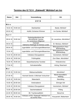Termine des G - Trachtenverein Mühldorf am Inn