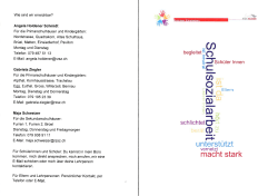Flyer als PDF: Die Schulsozialarbeit für dich / für Sie da.