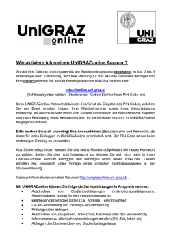 Wie aktiviere ich meinen UNIGRAZonline Account?