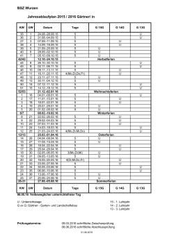 Ablaufplan Gärtner FR GaLa