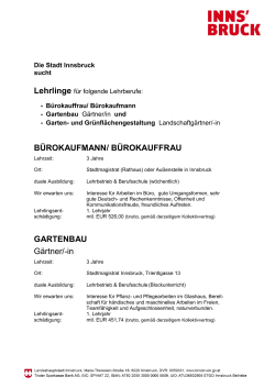 BÜROKAUFMANN/ BÜROKAUFFRAU GARTENBAU Gärtner/-in