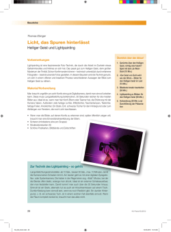 Licht, das Spuren hinterlässt - Fachzeitschriften Religion und