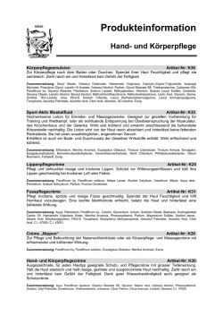 Hand- und K&ouml;rperpflege