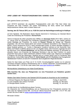 Mitteilung vom 18. Februar 2016: OPER LIEBEN