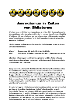 Einladung: Journalismus in Zeiten von Shitstorms