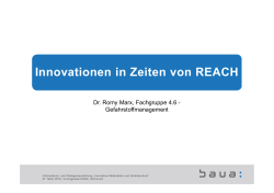 Vortrag "Innovationen in Zeiten von REACH"