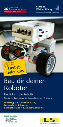 Bau dir deinen Roboter - zdi-Netzwerk Perspektive Technik