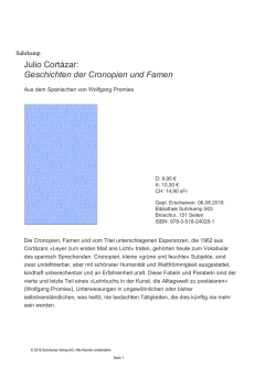 Julio Cort&aacute;zar: Geschichten der Cronopien und Famen