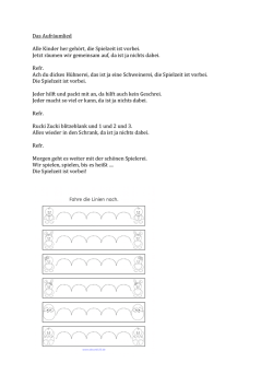 Das Aufr&auml;umlied Alle Kinder her geh&ouml;rt, die Spielzeit ist vorbei. Jetzt