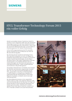 STCL Transformer Technology Forum 2015 ein voller Erfolg