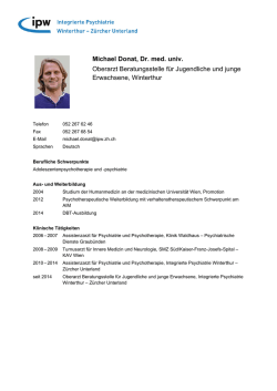 Michael Donat, Dr. med. univ. Oberarzt Beratungsstelle für