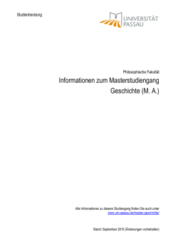 Infoschrift - Universit&auml;t Passau