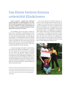 Das Kleine hinterm Komma unterstützt Klinikclowns