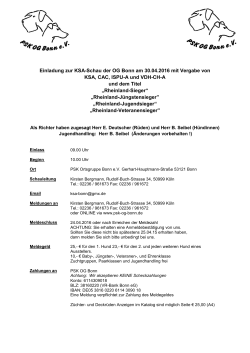 Einladung zur KSA-Schau der OG Bonn am 30.04